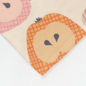 Schattige roze en oranje appelmotief fleece deken (Hoek)