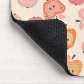 Schattige roze en oranje appelmotief muismat (Hoek)