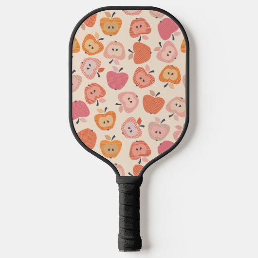 Schattige roze en oranje appelmotief pickleball paddle (Voorkant)