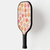 Schattige roze en oranje appelmotief pickleball paddle (Links)