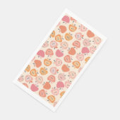 Schattige roze en oranje appelmotief servet (Hoek)