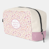 Schattige roze en Paarse bloemmotief zakje Toilettasje (Rechterhoek)