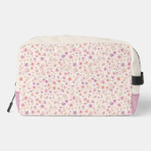 Schattige roze en Paarse bloemmotief zakje Toilettasje (Achterkant)