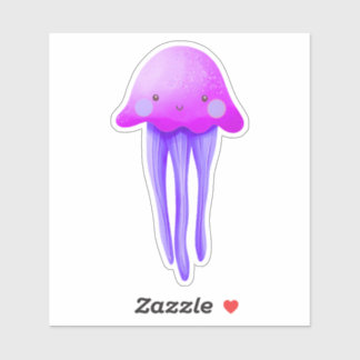 Schattige Roze en Paarse Kwallen Sticker