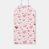 Schattige Roze en Rode Harten Valentijns Meisje Ve Cadeaulabel (Achterkant)