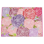 Schattige roze en rode kleurblok Rozen Groot Cadeauzakje (Voorkant)