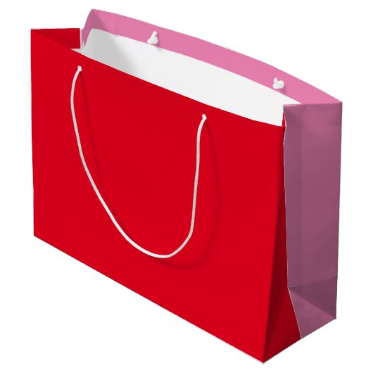 Schattige roze en rode kleurblok Rozen Groot Cadeauzakje (Achterkant Gekanteld)