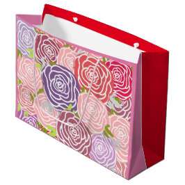 Schattige roze en rode kleurblok Rozen Groot Cadeauzakje