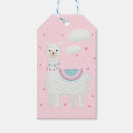 Schattige Roze en Turquoise Llama Cadeau Labels Cadeaulabel