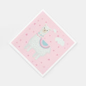 Schattige Roze en Turquoise Llama Papier Bord Servet (Hoek)