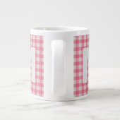 Schattige Roze en Wit Check Pattern Custom Photo M Grote Koffiekop (Achterkant)