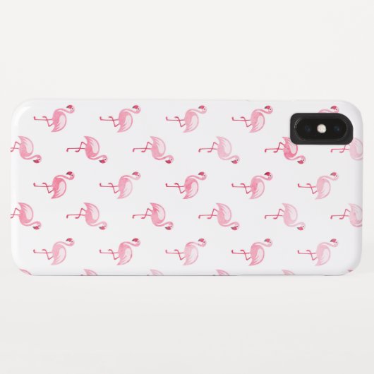 Schattige roze en wit Flamingo patroon Case-Mate iPhone Case (Achterkant (horizontaal))