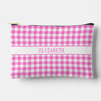 Schattige Roze en Wit Gingham Plaid Pattern Etui