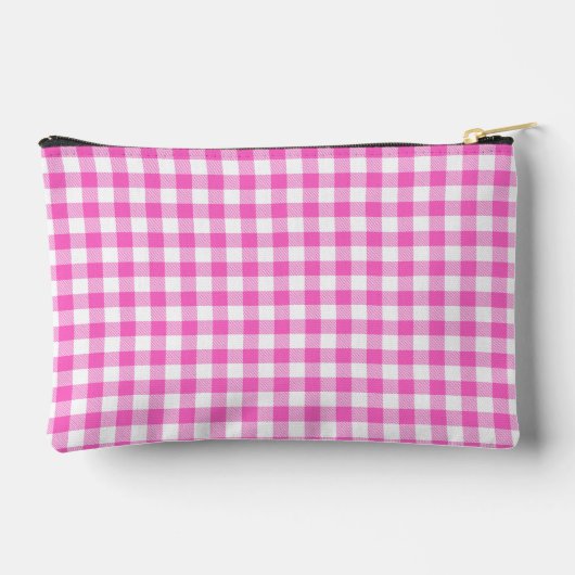 Schattige Roze en Wit Gingham Plaid Pattern Etui (Achterkant)