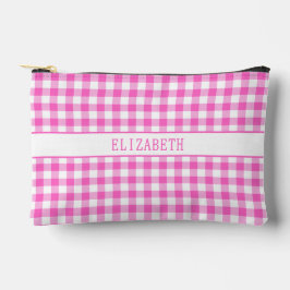 Schattige Roze en Wit Gingham Plaid Pattern Etui