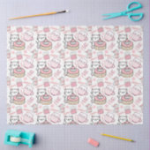 Schattige roze en wit kattenweefselpapier tissuepapier (Craft)