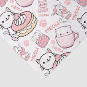 Schattige roze en wit kattenweefselpapier tissuepapier (Detail)