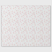 Schattige roze en wit minimalistisch hartpatroon cadeaupapier (Vlak)