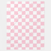 Schattige Roze en Wit Plaid Fleece Deken (Voorkant)