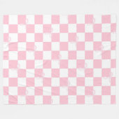 Schattige Roze en Wit Plaid Fleece Deken (Voorkant (Horizontaal))