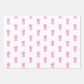 Schattige Roze en Wit Tropische Preppy Ananas Inpakpapier Vel (Voorkant 2)
