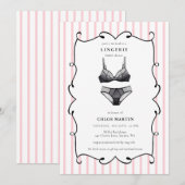 Schattige roze en zwart lingerie Vrijgezellenfeest Kaart (Voorkant / Achterkant)