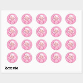 Schattige Roze Engel voor Dochter Ronde Sticker (Vel)