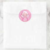 Schattige Roze Engel voor Dochter Ronde Sticker (Tas)