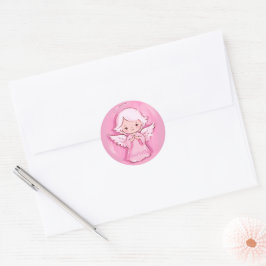 Schattige Roze Engel voor Dochter Ronde Sticker