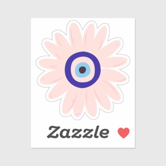 Schattige roze Evil Eye Flower Sticker (Vel)