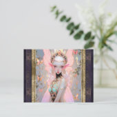Schattige Roze Fairy Meisje Fantasy Art Briefkaart (Staand voorkant)