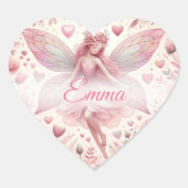 Schattige  roze fee hart sticker (Voorkant)