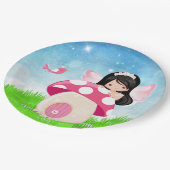 Schattige roze fee papieren bordje (Gekanteld)