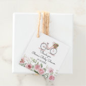 Schattige Roze  Fiets Meisje Baby shower Bedankjes Labels (In situ)