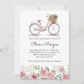 Schattige Roze Fiets Meisje Baby shower Kaart (Voorkant)