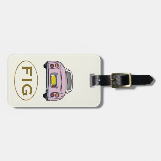 Schattige Roze Figaro Auto Figarations Bagagelabel (Voorkant horizontaal)