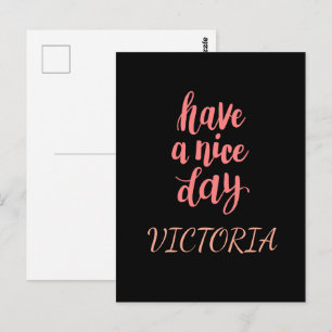 Schattige Roze Fijne Dag Typografie Cadeau Briefkaart