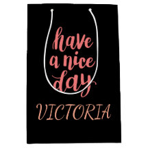 Schattige Roze Fijne Dag Typografie Cadeau