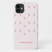 Schattige roze flamingo aangepaste naam roze Case-Mate iPhone case (Achterkant)
