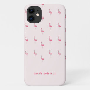 Schattige roze flamingo aangepaste naam roze Case-Mate iPhone case
