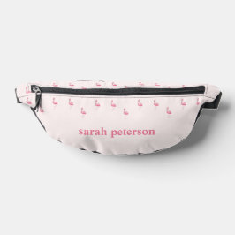 Schattige roze flamingo aangepaste naam roze heuptasje