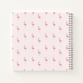 Schattige roze flamingo aangepaste naam roze notitieboek (Achterkant)