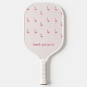Schattige roze flamingo aangepaste naam roze pickleball paddle (Voorkant)