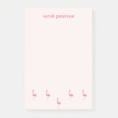 Schattige roze flamingo aangepaste naam roze post-it® notes (Voorkant)