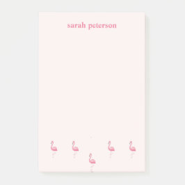 Schattige roze flamingo aangepaste naam roze post-it® notes