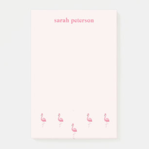 Schattige roze flamingo aangepaste naam roze post-it® notes