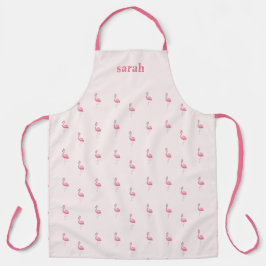 Schattige roze flamingo aangepaste naam roze schort