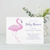 Schattige Roze Flamingo Baby shower Kaart (Staand voorkant)