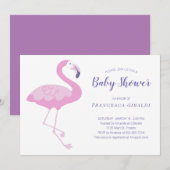 Schattige Roze Flamingo Baby shower Kaart (Voorkant / Achterkant)