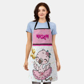 Schattige roze flamingo ballerina schort (Gedragen)